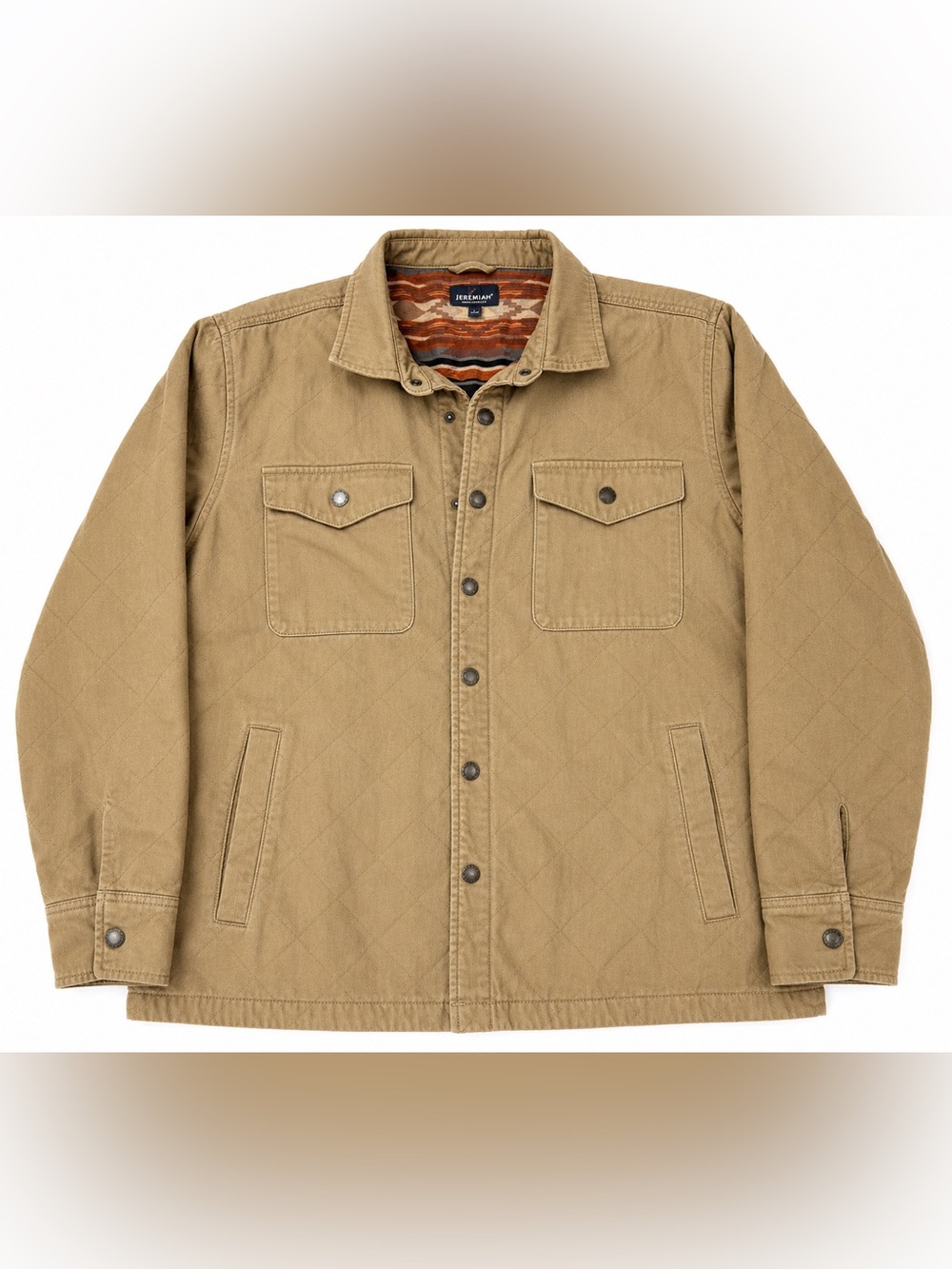 Jeremiah American Legacy Men’s L Quilted Shirt Jacket Tan Cotton Western